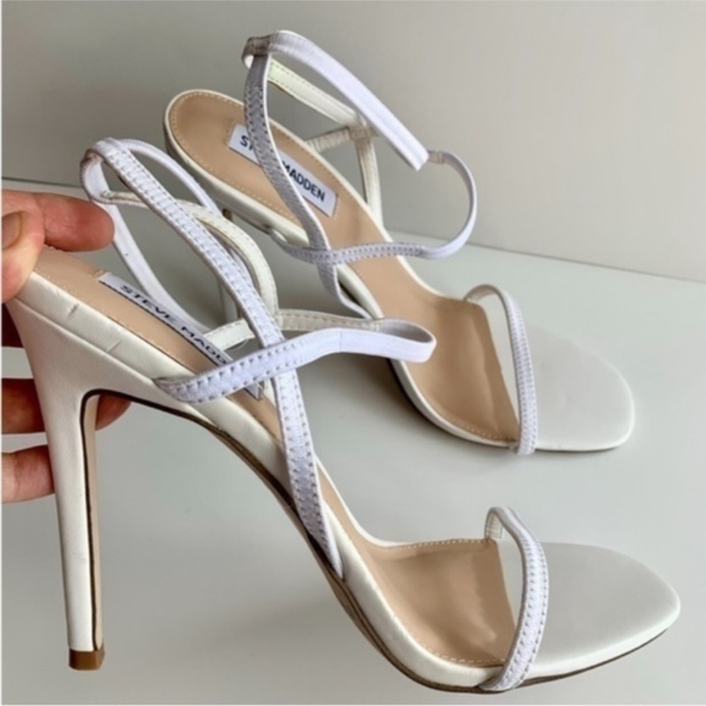Steve Madden Nectur White High Heel Sandals